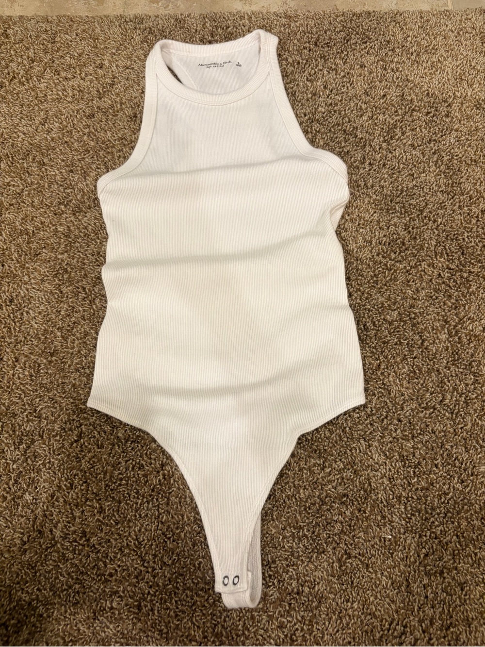 Abercrombie & Fitch White Ribbed Girls' One-Piece Bodysuit